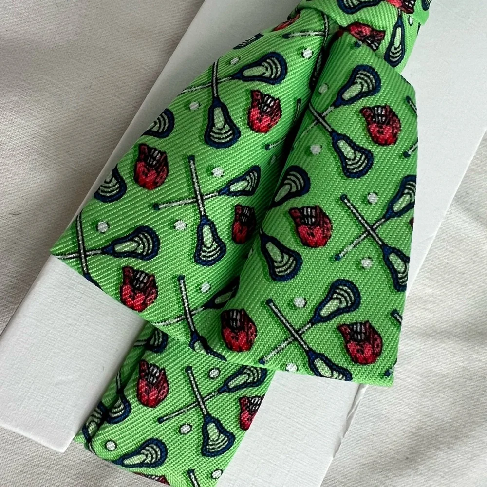 Green Bow Tie with Lacrosse Print 🥍